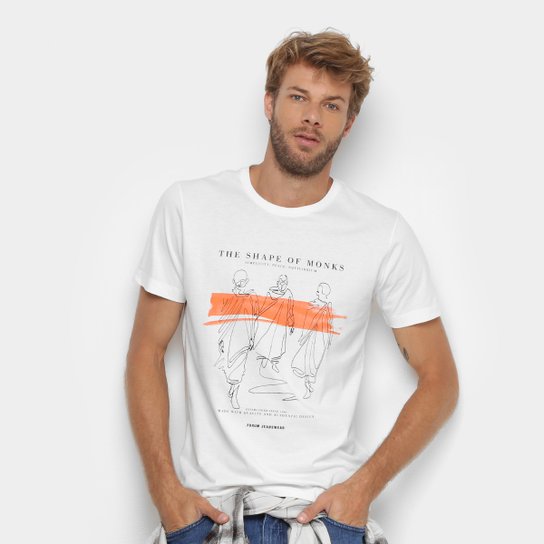 Camiseta Forum Shape Of Monks Masculina - Off White