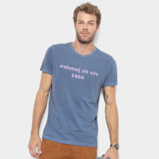 Camiseta Foxton Estampa Rio de Janeiro 1960 Masculina - Marinho