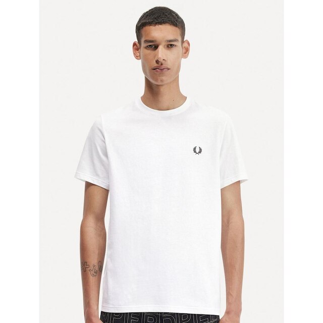 Camiseta Fred Perry Masculina Regular Back Graphic Laurel Branca