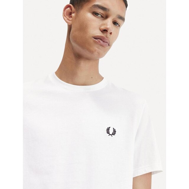 Camiseta Fred Perry Masculina Regular Back Graphic Laurel Branca