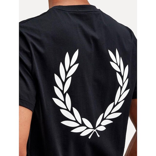 Camiseta Fred Perry Masculina Regular Back Graphic Laurel Preta