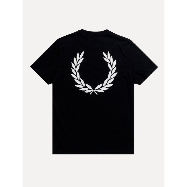 Camiseta Fred Perry Masculina Regular Back Graphic Laurel Preta