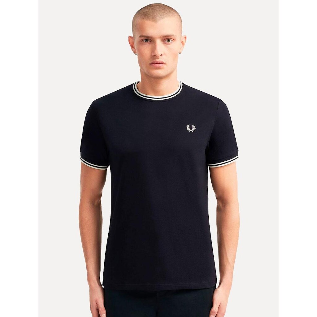 Camiseta Fred Perry Masculina Regular Twin Tipped Azul Marinho