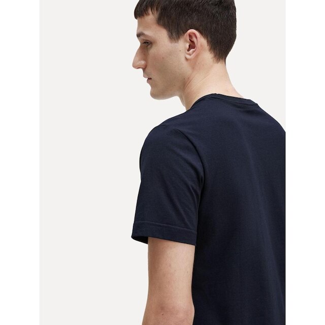 Camiseta Fred Perry Regular Crewneck Logo Azul Marinho