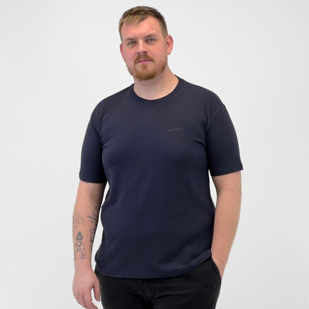 Camiseta Gangster Canelada Manga Curta Plus Size Masculina