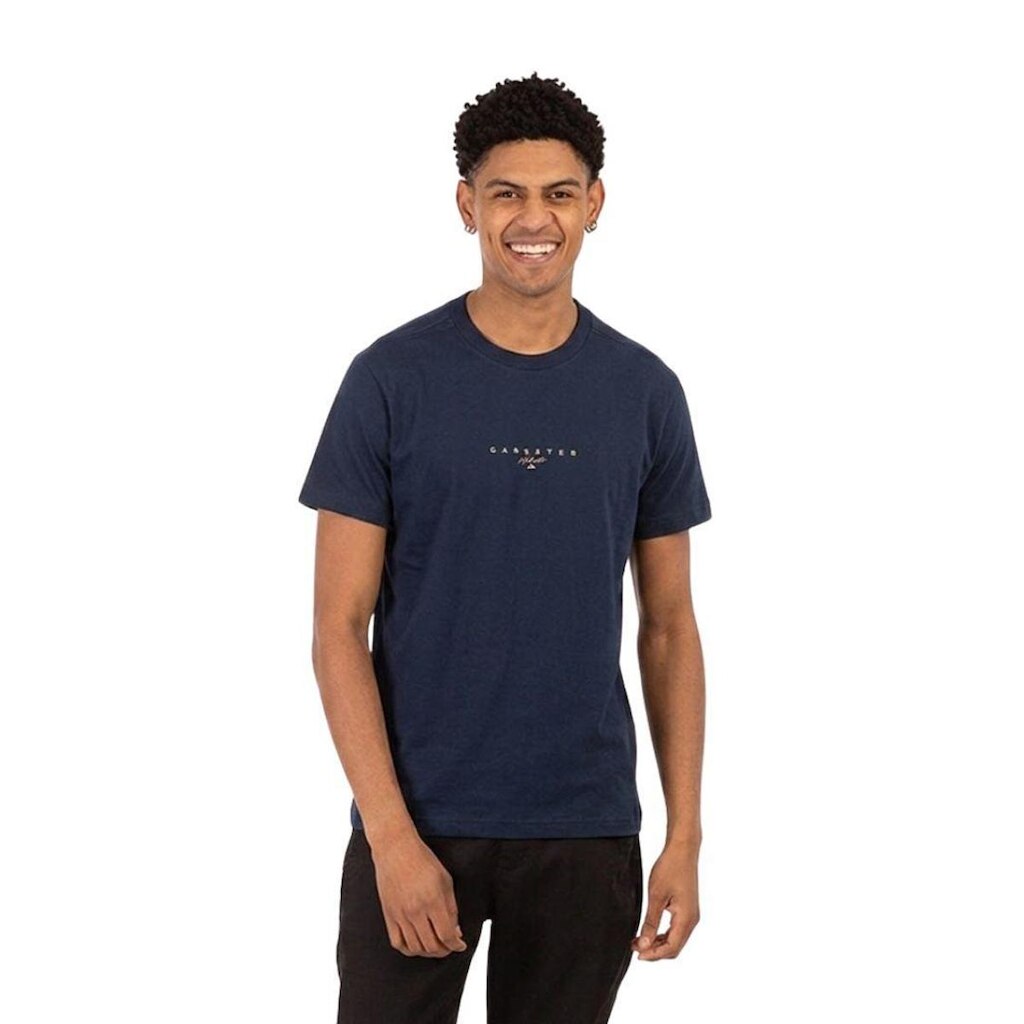 Camiseta Gangster Masculina Básica 100 Algodão Azul Marinho