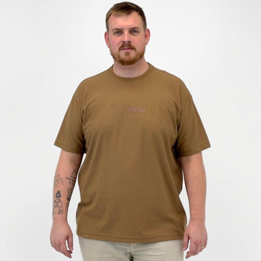 Camiseta Gangster Plus Canelada Manga Curta Masculina
