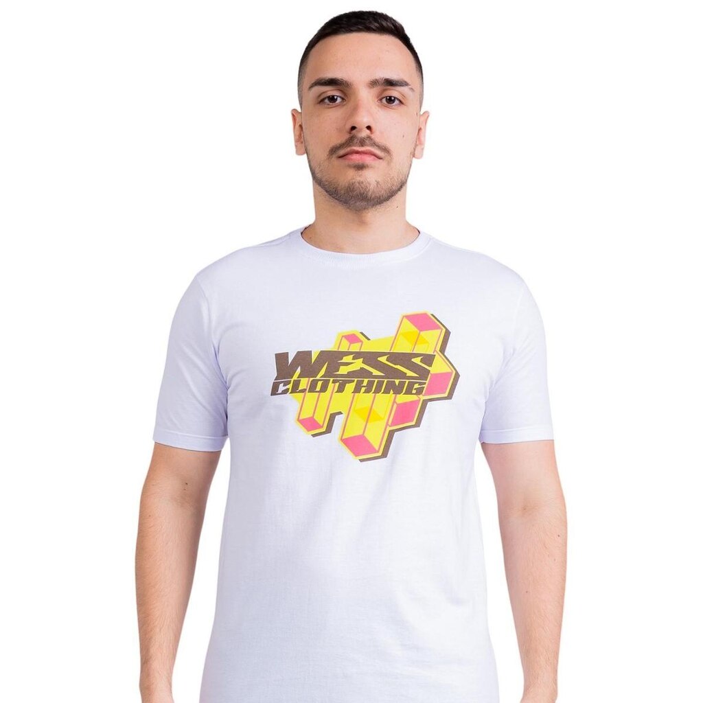 Camiseta Geometric Cubes Branca He Wess Clothing