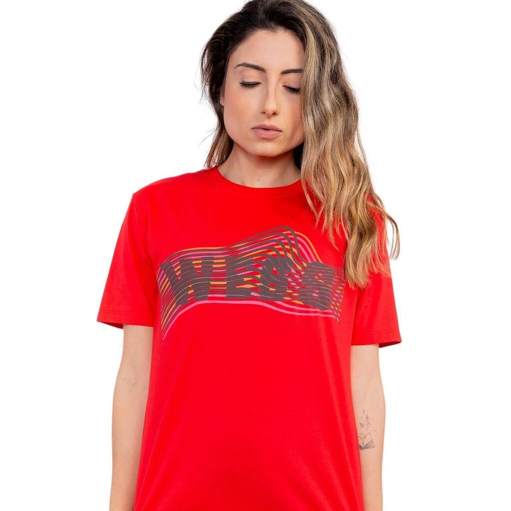 Camiseta Geometric Lines Vermelha She Wess Clothing