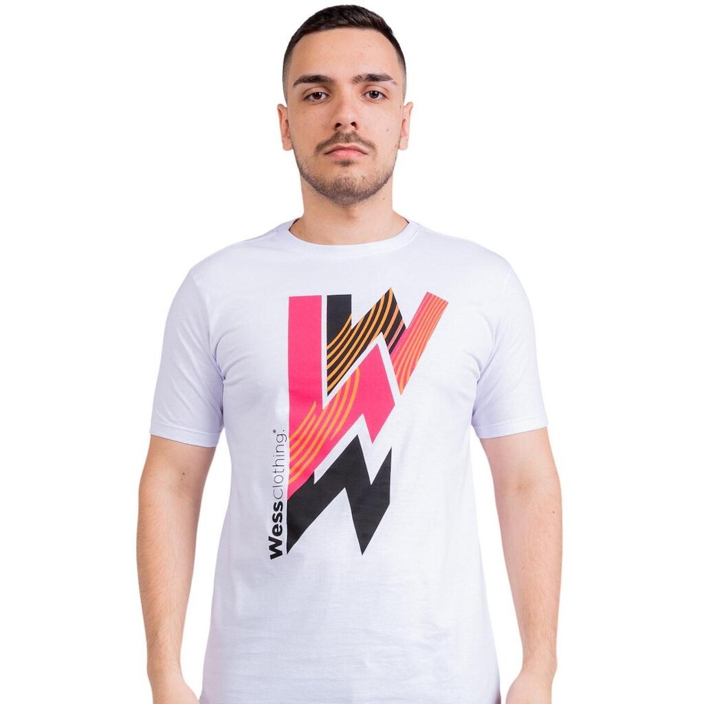 Camiseta Geometric Triple W Branca He Wess Clothing