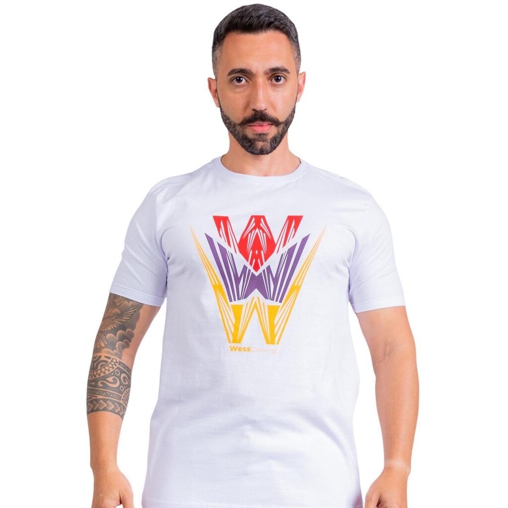 Camiseta Geometric Web Branca He Wess Clothing