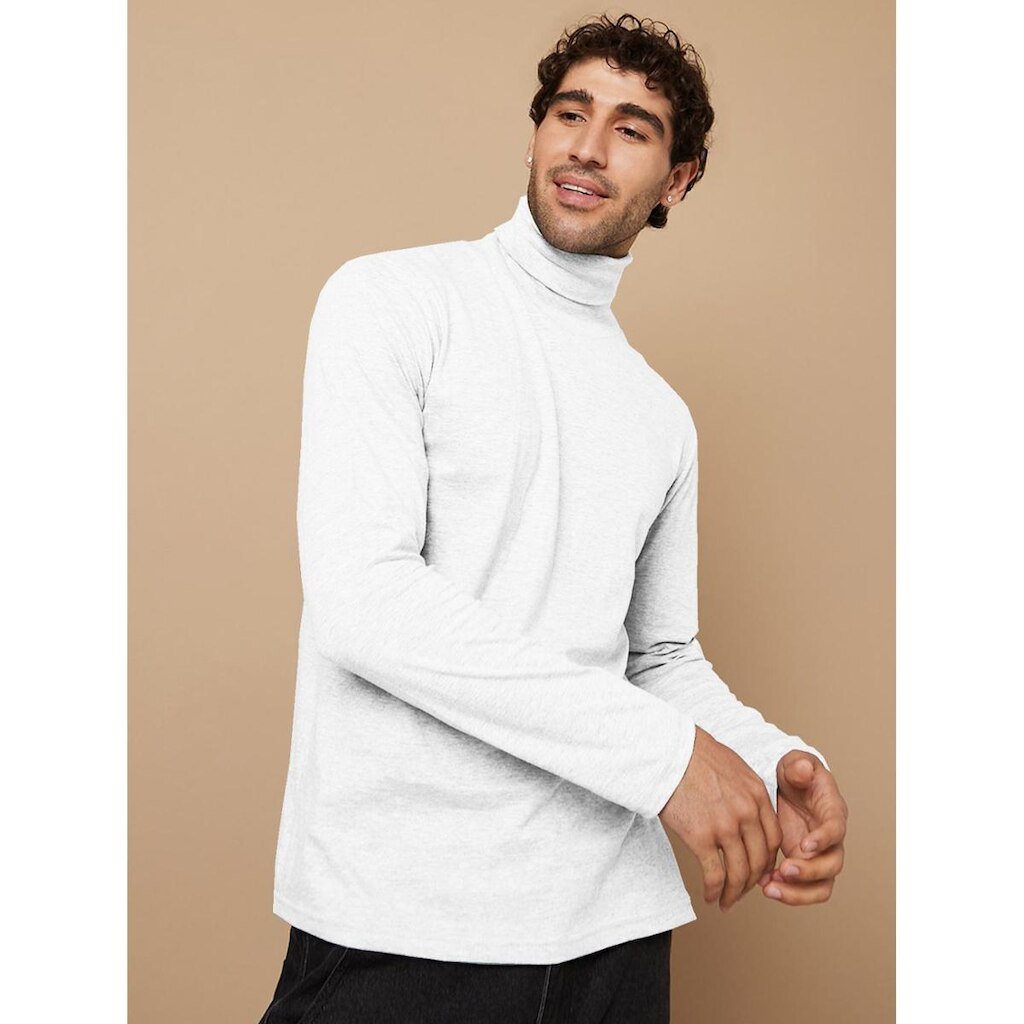 Camiseta Gola Alta Masculina Slim Térmica Manga Longa