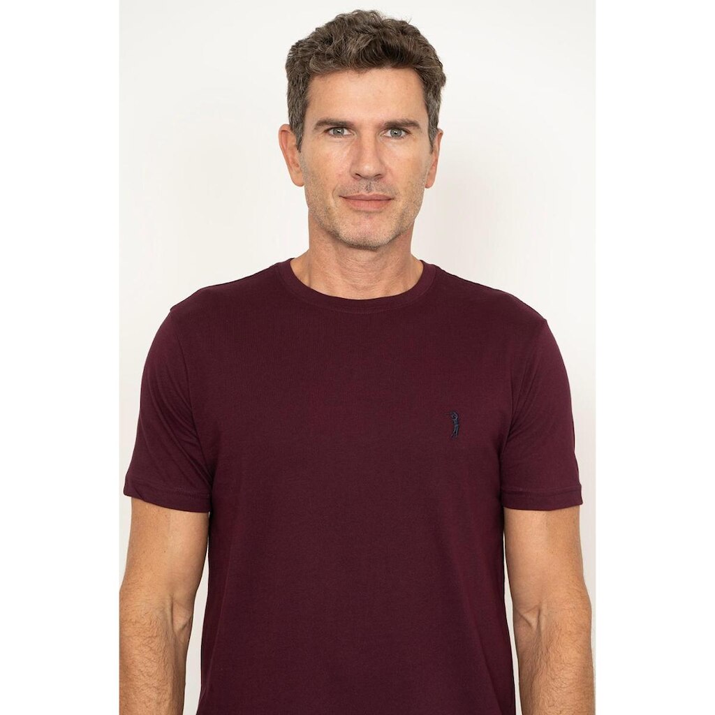 Camiseta Gola Careca Basica Mc FIG PURPLE