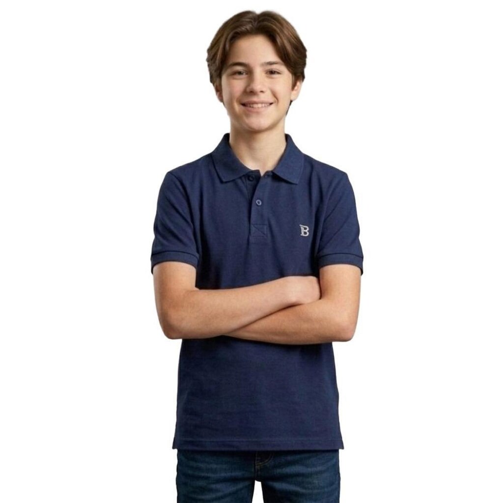 Camiseta Gola Polo Menino Infanto Juvenil Piquet Algodão Poliester Toque Macio Lisa Escola Passeio