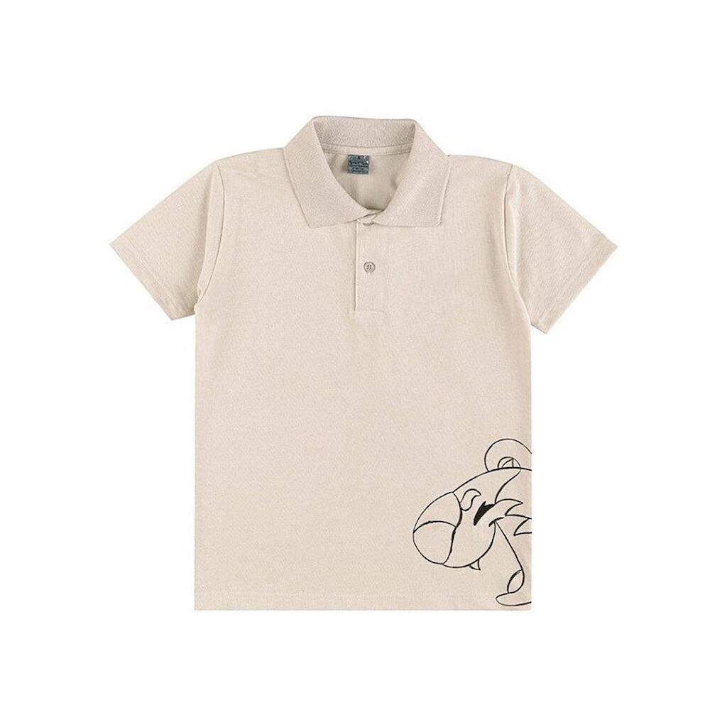 Camiseta Gola Polo Tigor T Tigre Logo Vazada Cinza