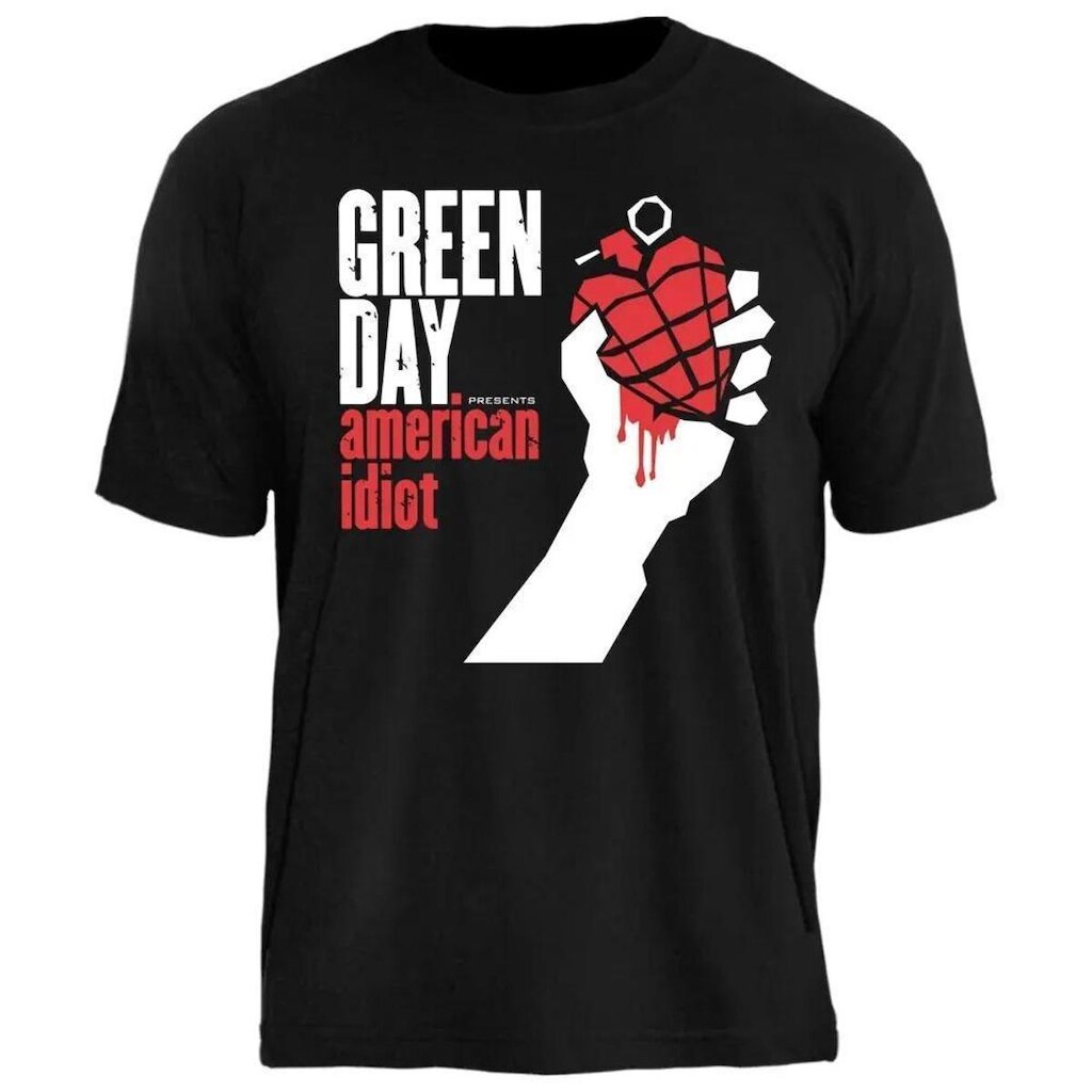 Camiseta Green Day Stamp Unissex em Algodão Manga Curta