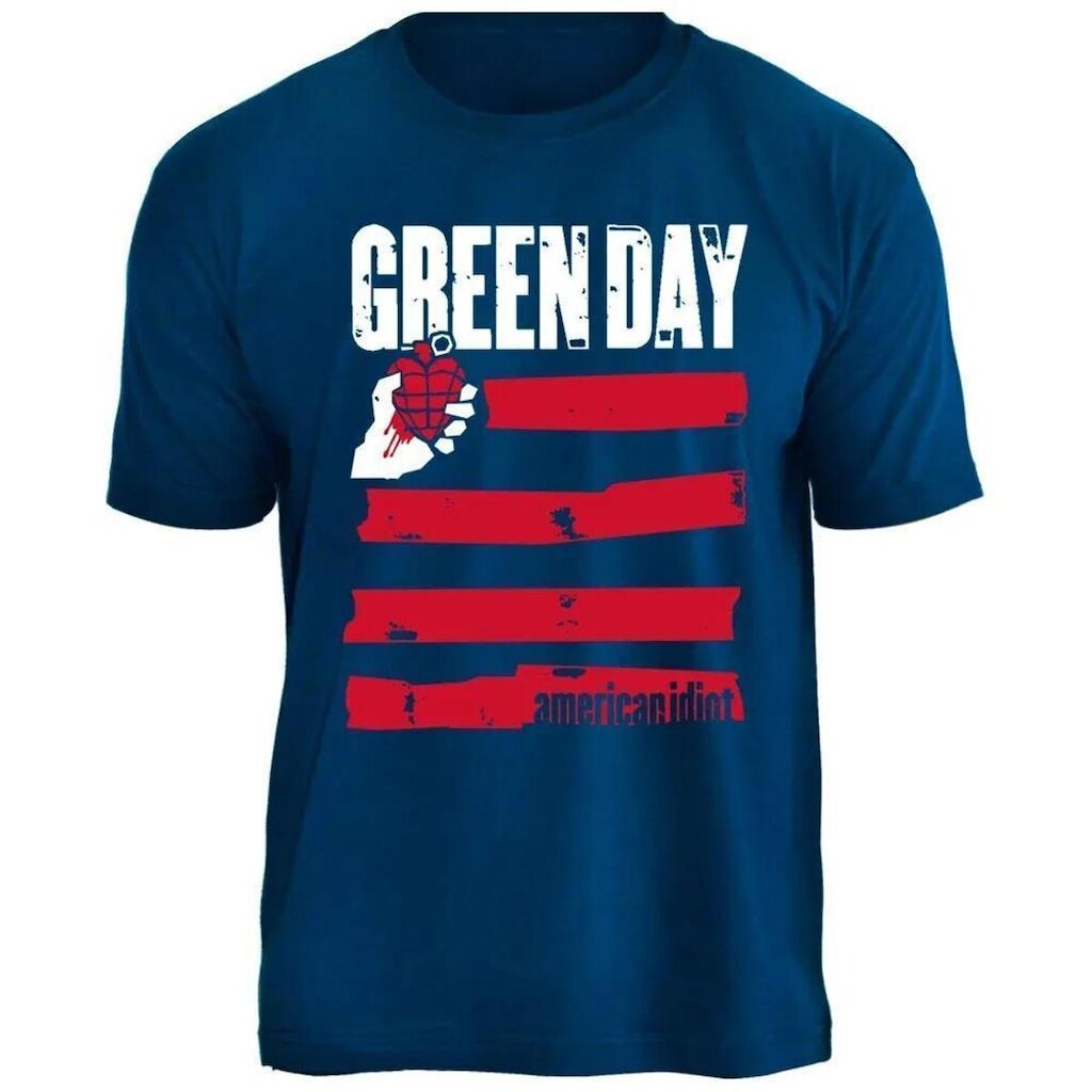 Camiseta Green Day Stamp Unissex em Algodão Manga Curta