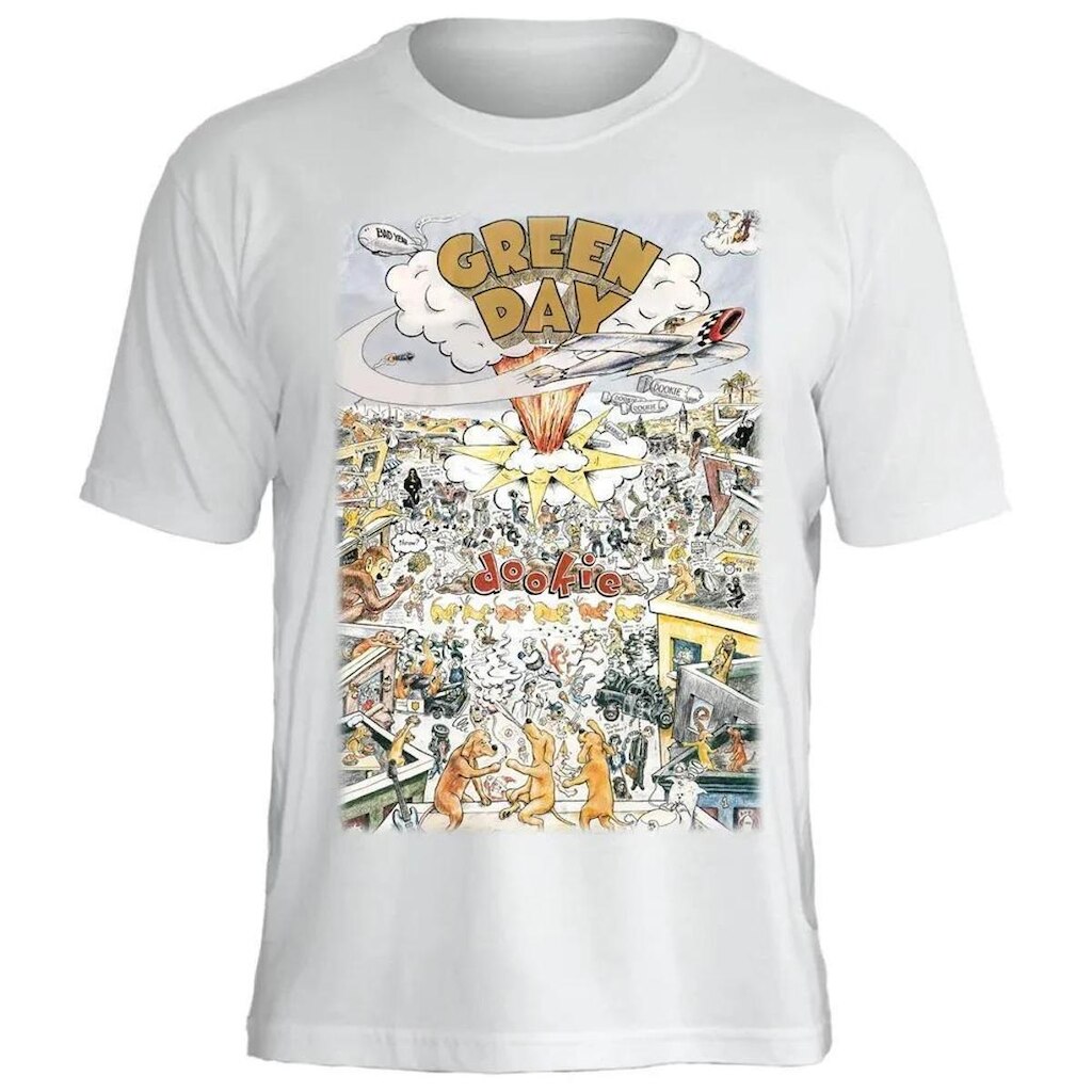 Camiseta Green Day Stamp Unissex em Algodão Manga Curta