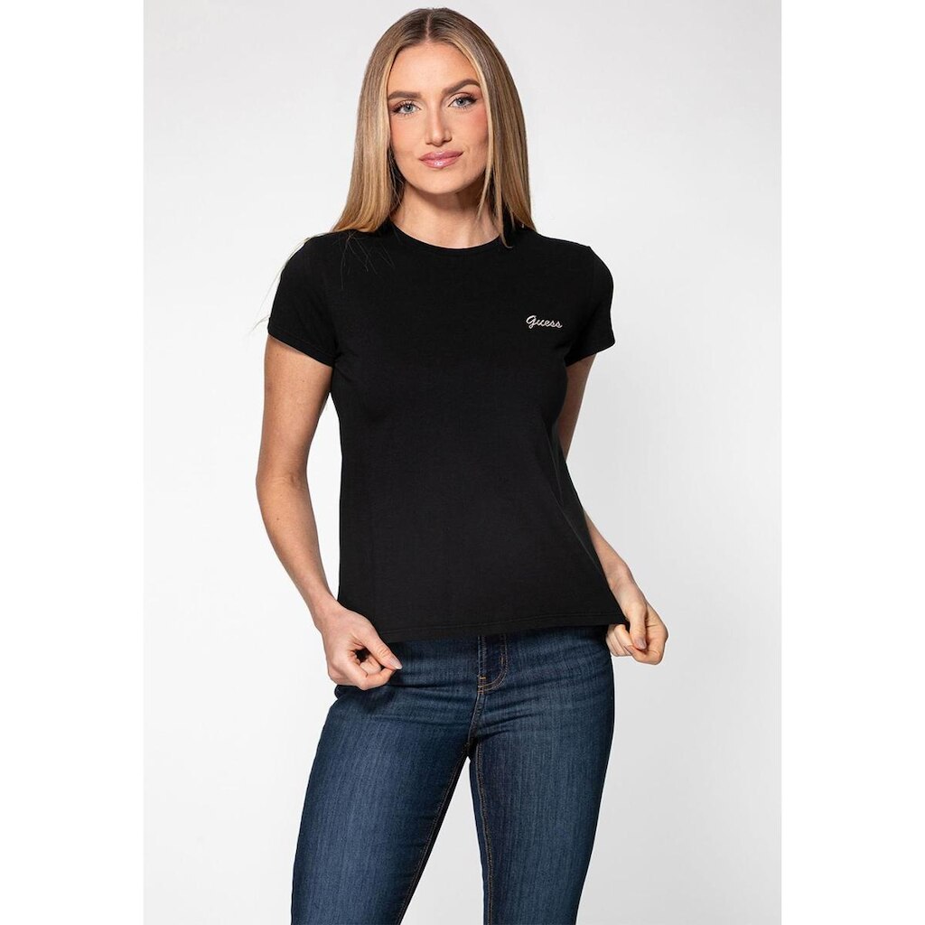 Camiseta GUESS Bordado Cursivo Preto