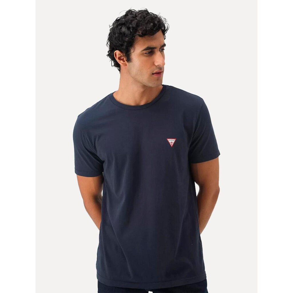 Camiseta Guess Masculina Original Small Triangle Azul Marinho