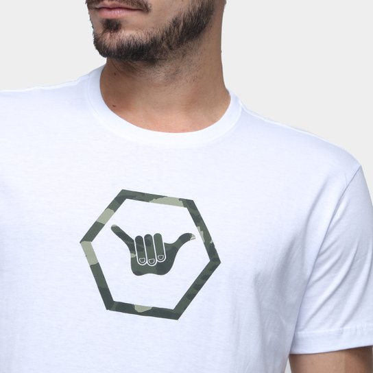 Camiseta Hang Loose Camo Masculina - Branco