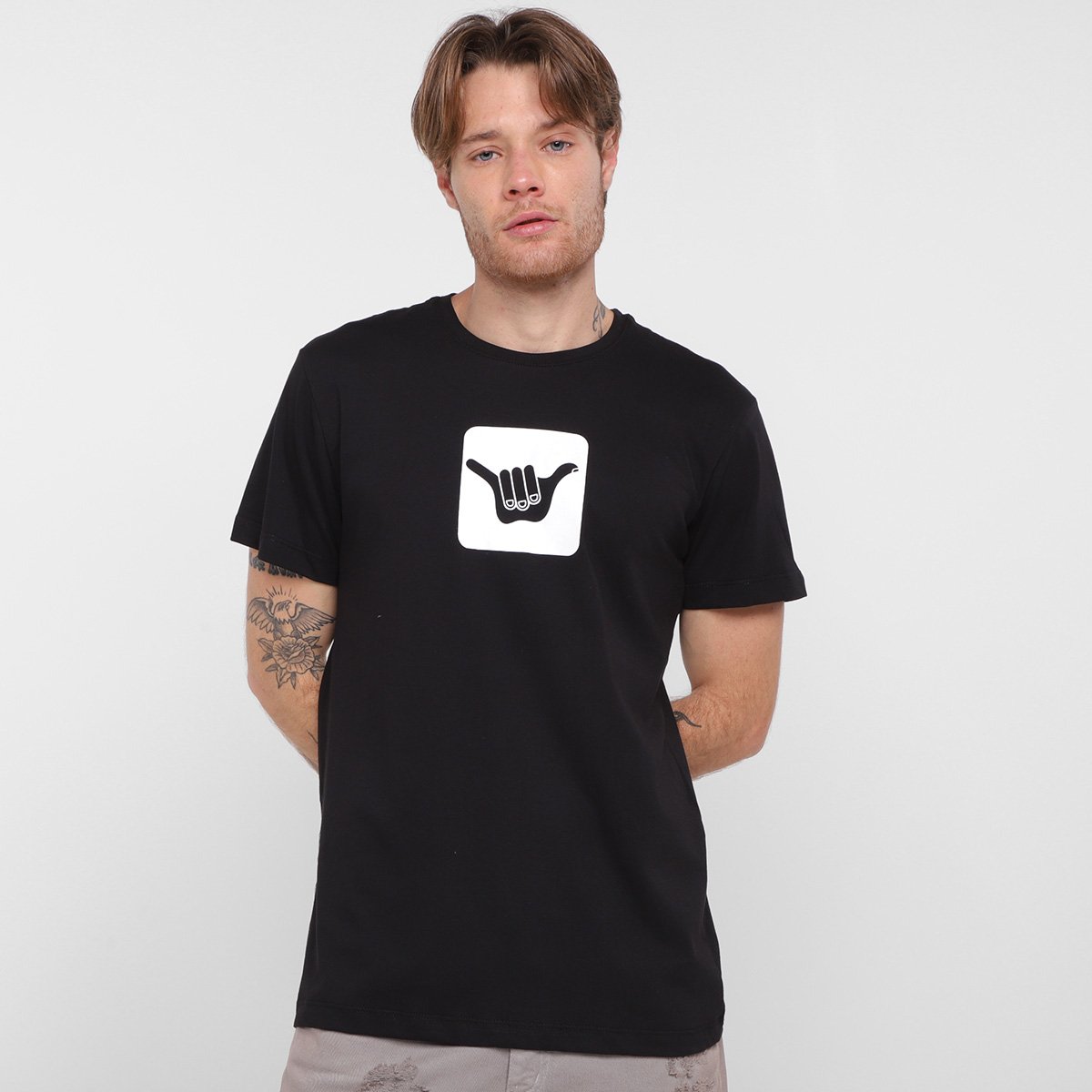 Camiseta Hang Loose Logo Masculina - Preto Menor preço em Camiseta Hang Loose Logo Masculina - Preto