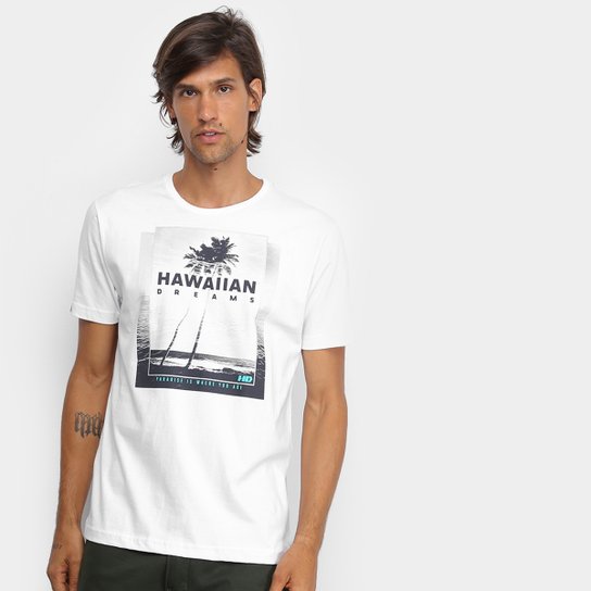 Camiseta HD Estampada Oceanide Masculina - Branco