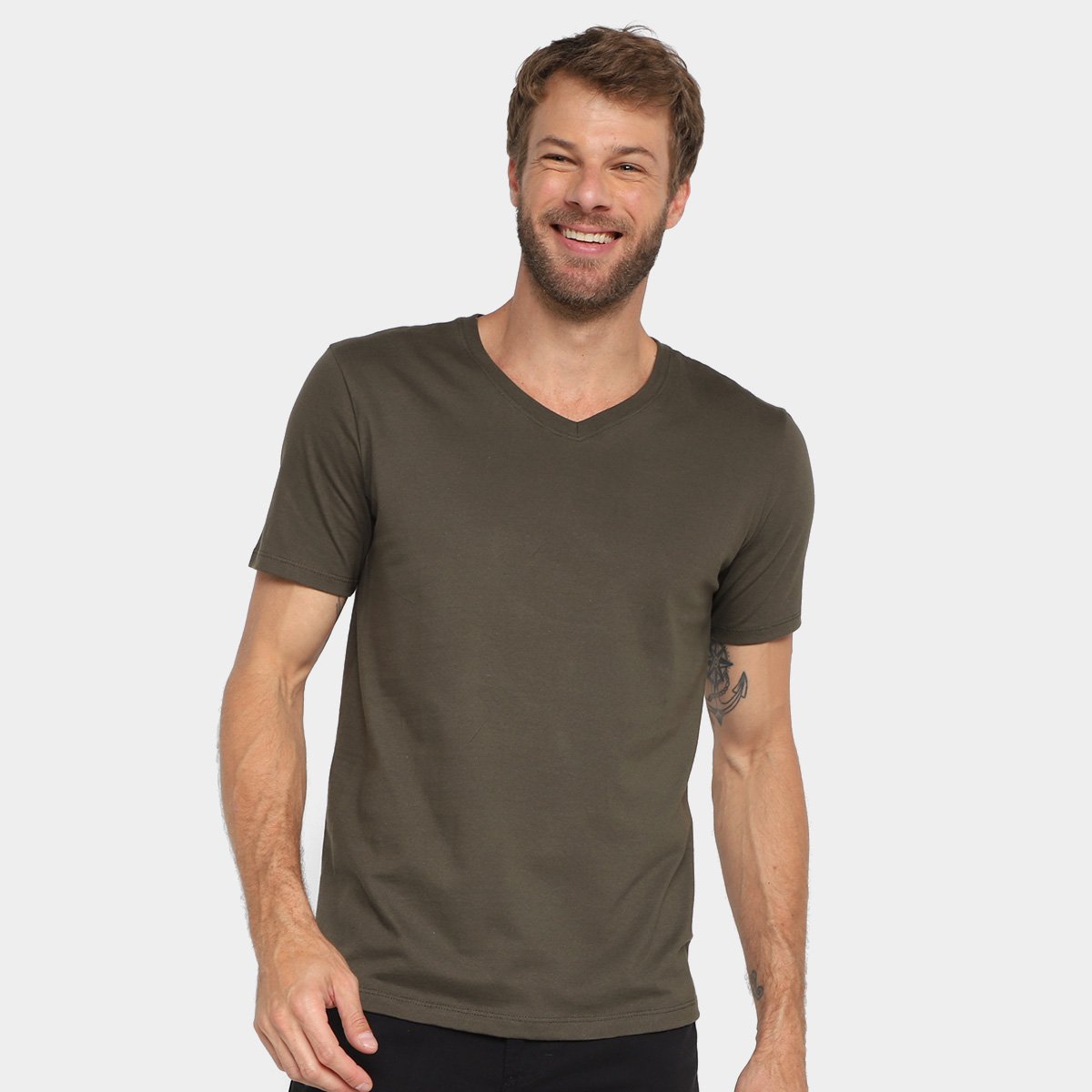 Camiseta Hering Casual Masculina - Chumbo Menor preço em Camiseta Hering Casual Masculina - Chumbo