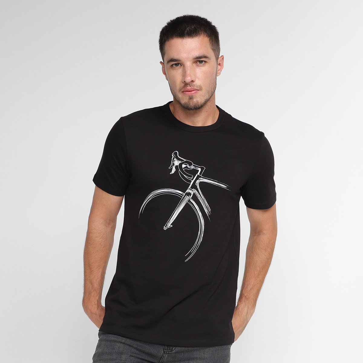 Camiseta Hering Estampada Masculina - Preto Menor preço em Camiseta Hering Estampada Masculina - Preto