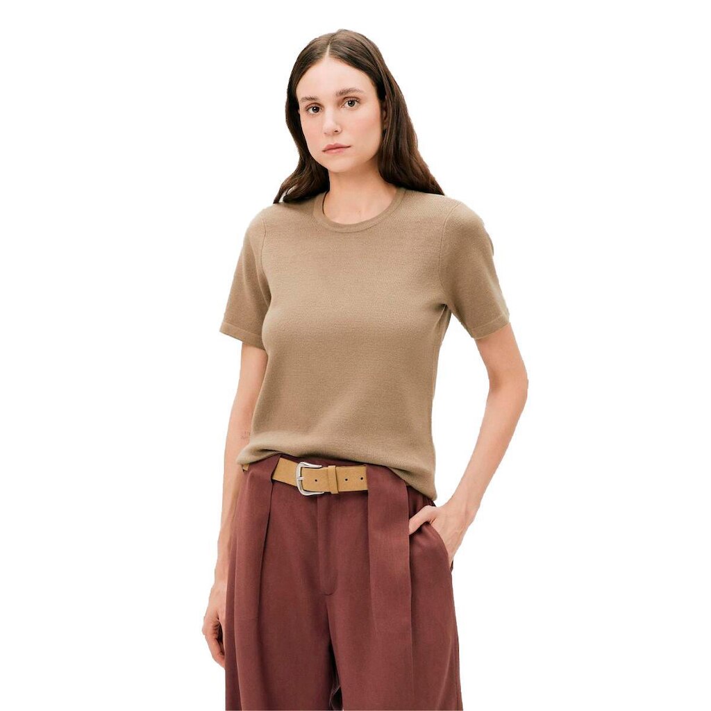 Camiseta Hering Feminina Manga Curta Em Tricô