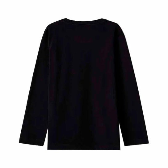 Camiseta Hering Infantil Menino Manga Longa Com Estampa Preto