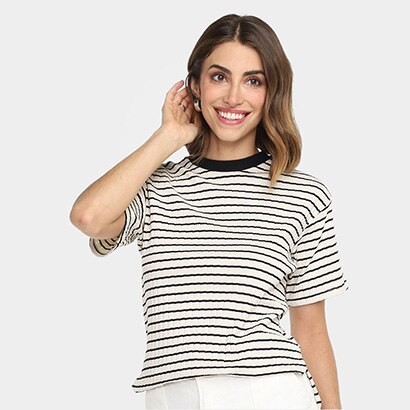 Camiseta Hering Listrada Feminina - Feminino