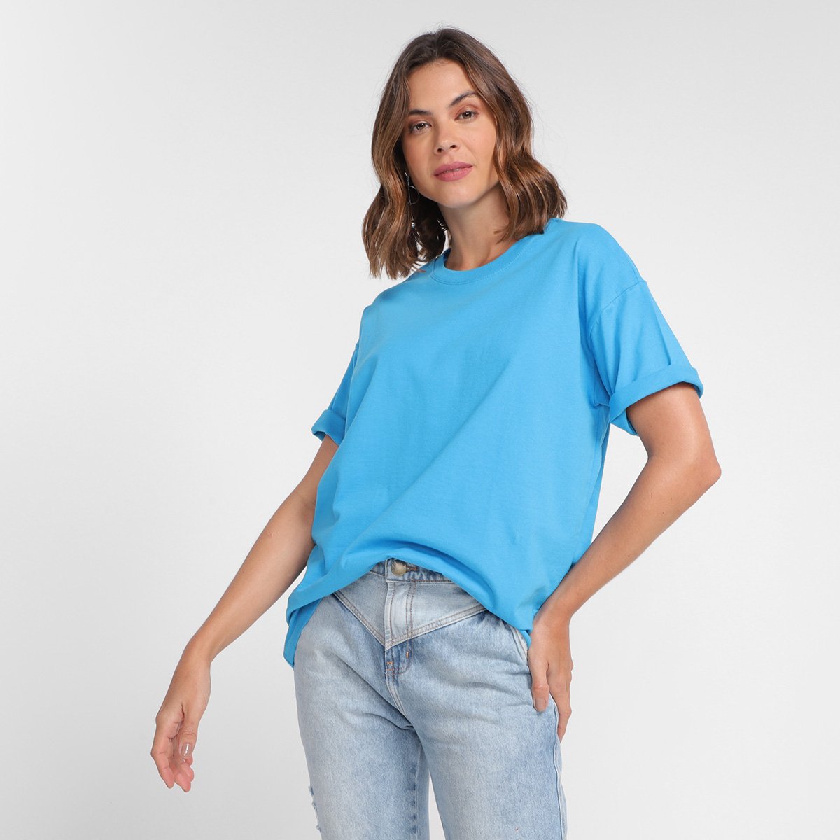 camiseta oversized azul