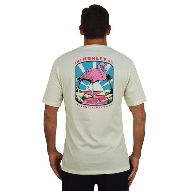 Camiseta Hurley Flamingo Off White