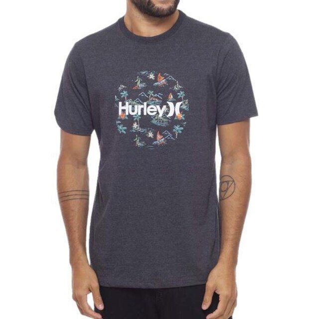 Camiseta Hurley HYTS010410 Paradise - Mescla Preto