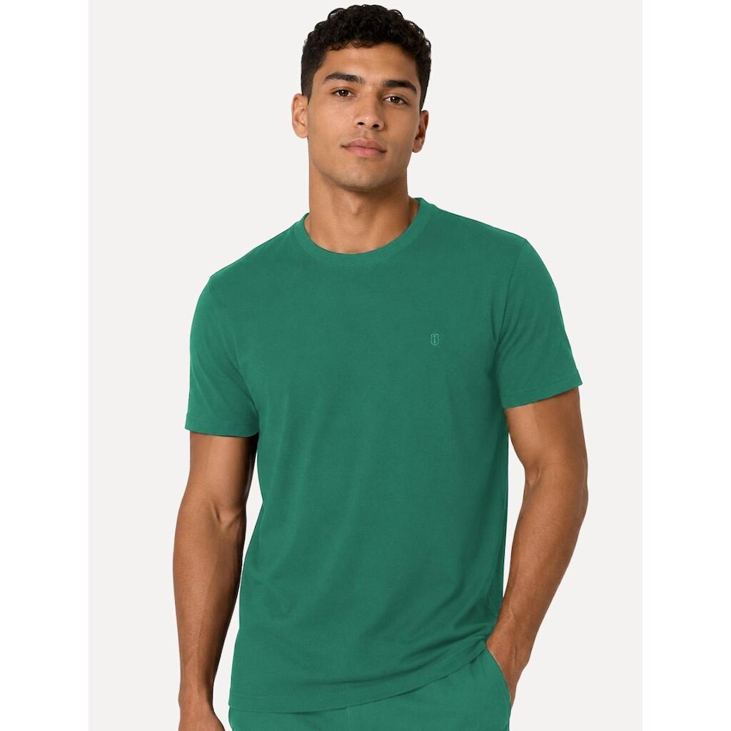 Camiseta Individual Masculina Slim Pima Soft Touch Logo Verde