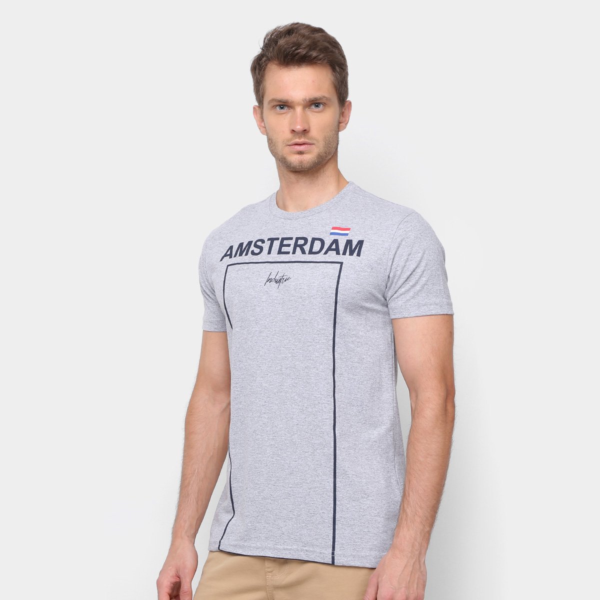 Camiseta Industrie Amsterdam Básica Masculina - Cinza é ruim? Camiseta Industrie Amsterdam Básica Masculina - Cinza é boa?