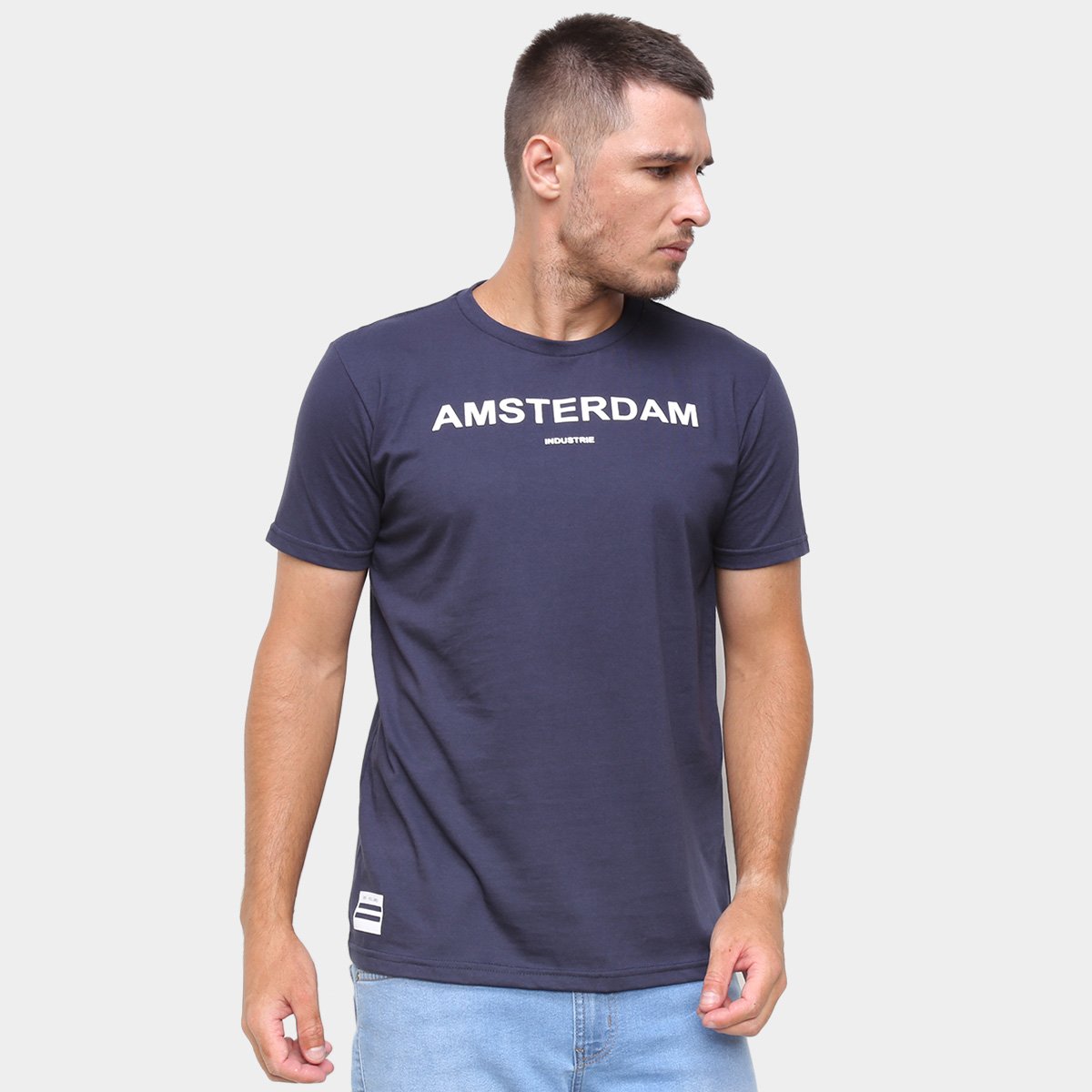 Camiseta Industrie Amsterdam Masculina - Marinho Menor preço em Camiseta Industrie Amsterdam Masculina - Marinho