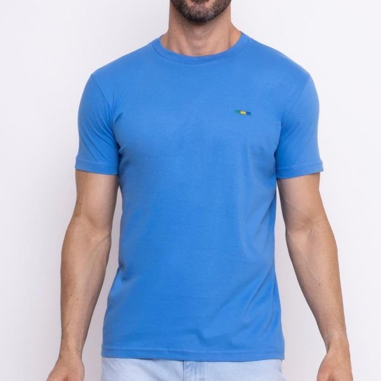 Camiseta Industrie Básica Bordada Brasil Algodão Premium Masculina