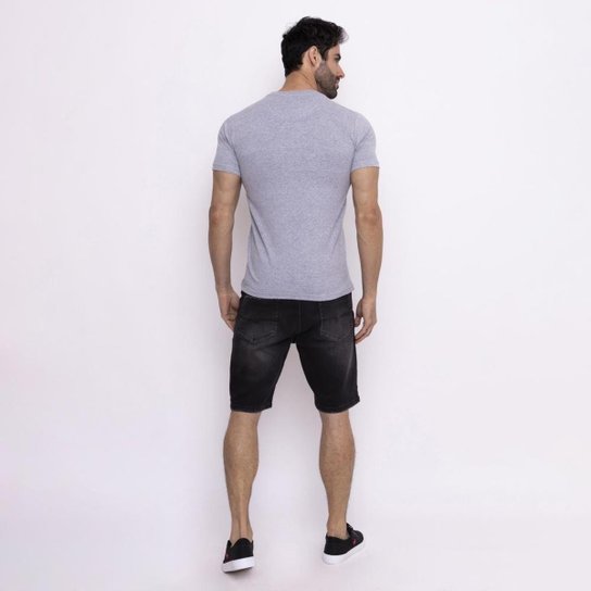 Camiseta Industrie Básica Bordada Italia Algodão Premium Masculina