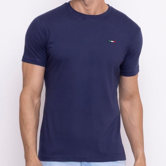 Camiseta Industrie Básica Bordada Italia Algodão Premium Masculina
