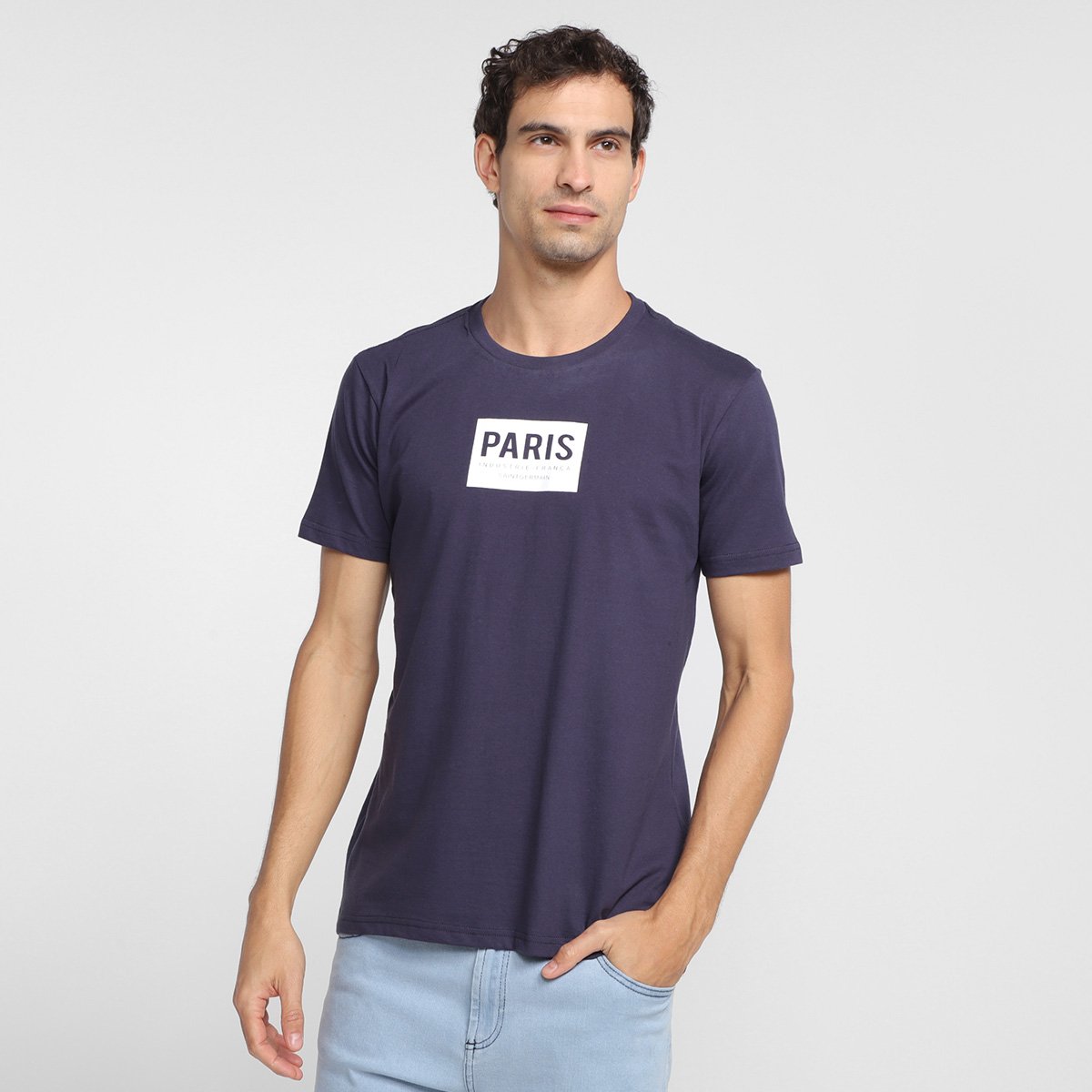 Camiseta Industrie Casual Masculina - Marinho Menor preço em Camiseta Industrie Casual Masculina - Marinho