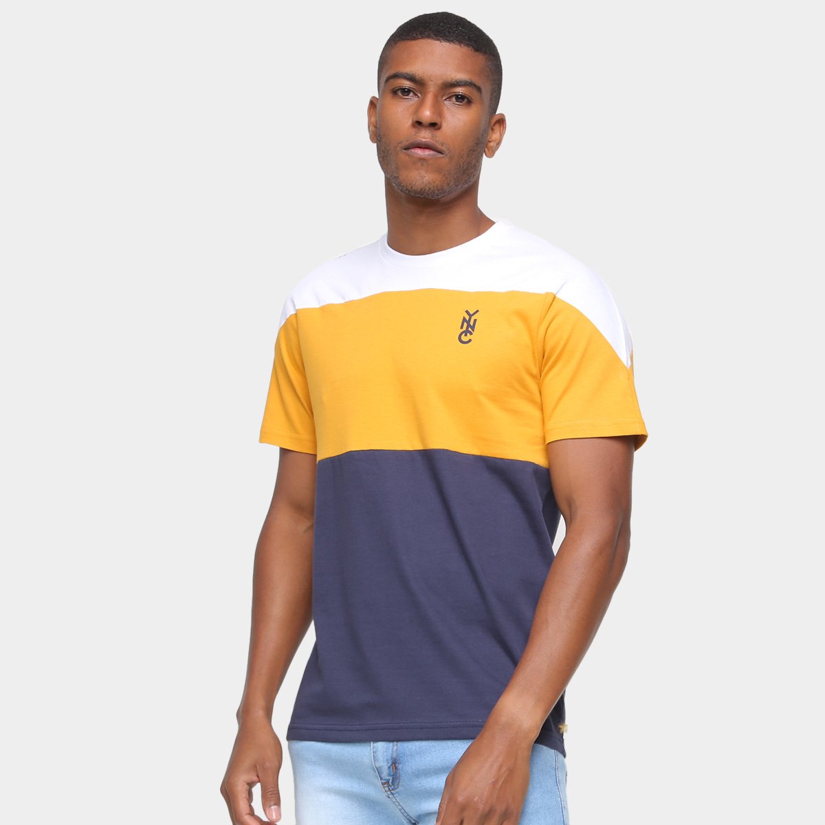 Camiseta Industrie Color Block Masculina - Branco Menor preço em Camiseta Industrie Color Block Masculina - Branco