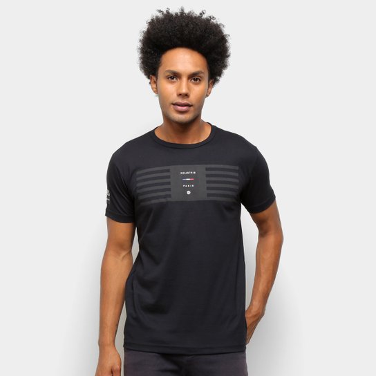 Camiseta Industrie Estampada Manga Curta Masculina - Preto