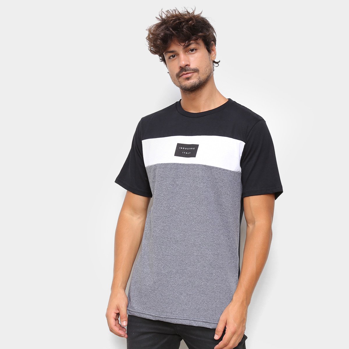 Camiseta Industrie Italy Masculina - Preto Menor preço em Camiseta Industrie Italy Masculina - Preto