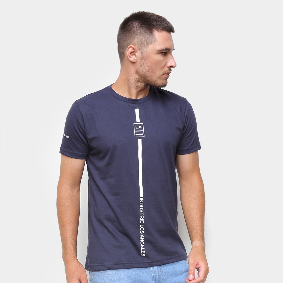 Camiseta Industrie Los Angeles Masculina - Marinho Menor preço em Camiseta Industrie Los Angeles Masculina - Marinho