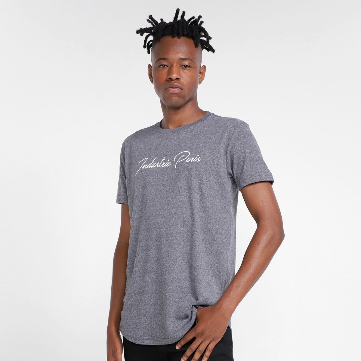 Camiseta Industrie Paris France Masculina - Grafite Menor preço em Camiseta Industrie Paris France Masculina - Grafite