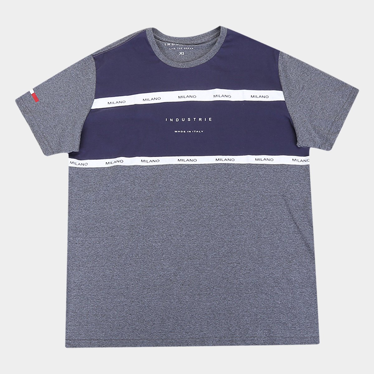 Camiseta Industrie Plus Size Estampada Masculina - Grafite Menor preço em Camiseta Industrie Plus Size Estampada Masculina - Grafite