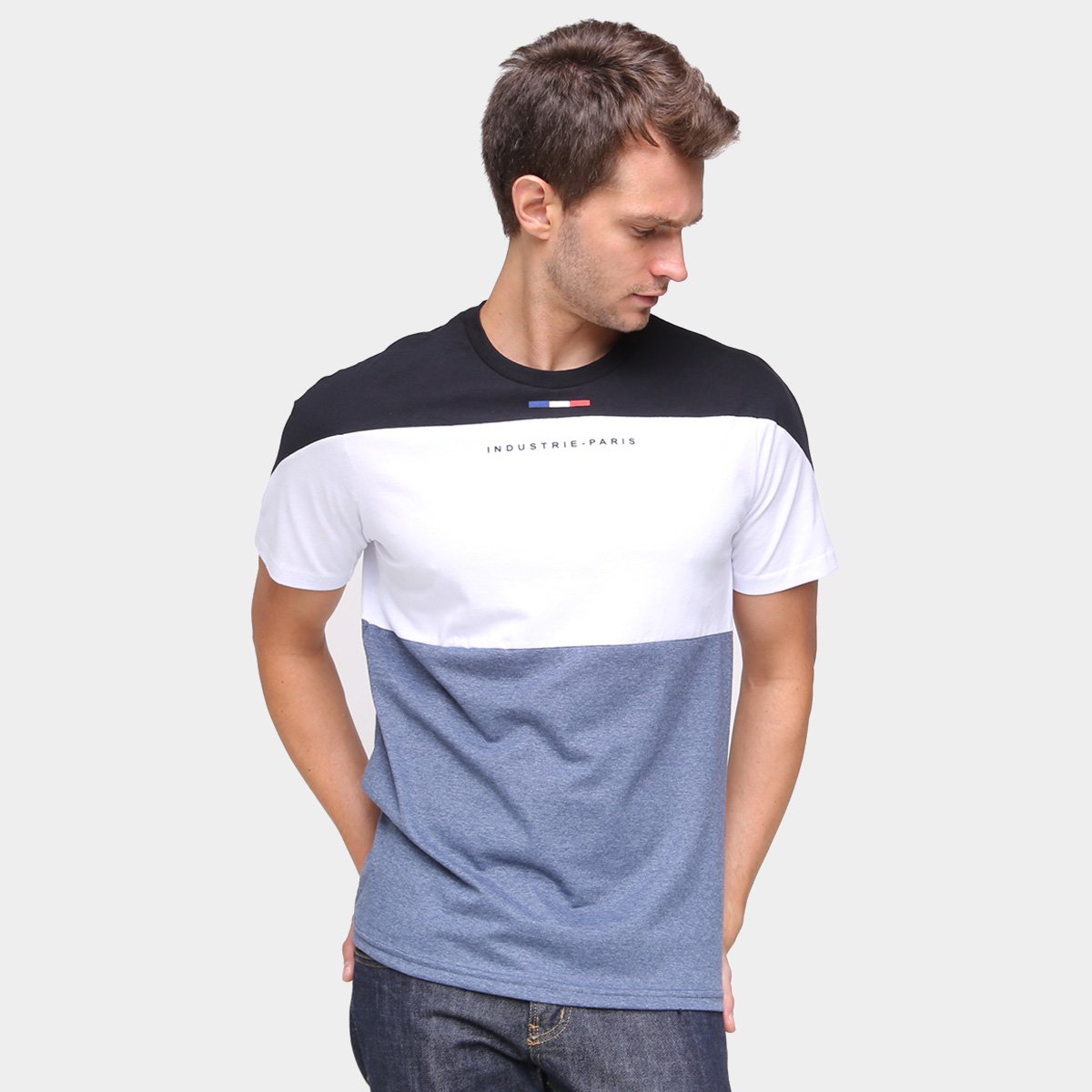 Camiseta Industrie Saint Germain Masculina - Preto Menor preço em Camiseta Industrie Saint Germain Masculina - Preto