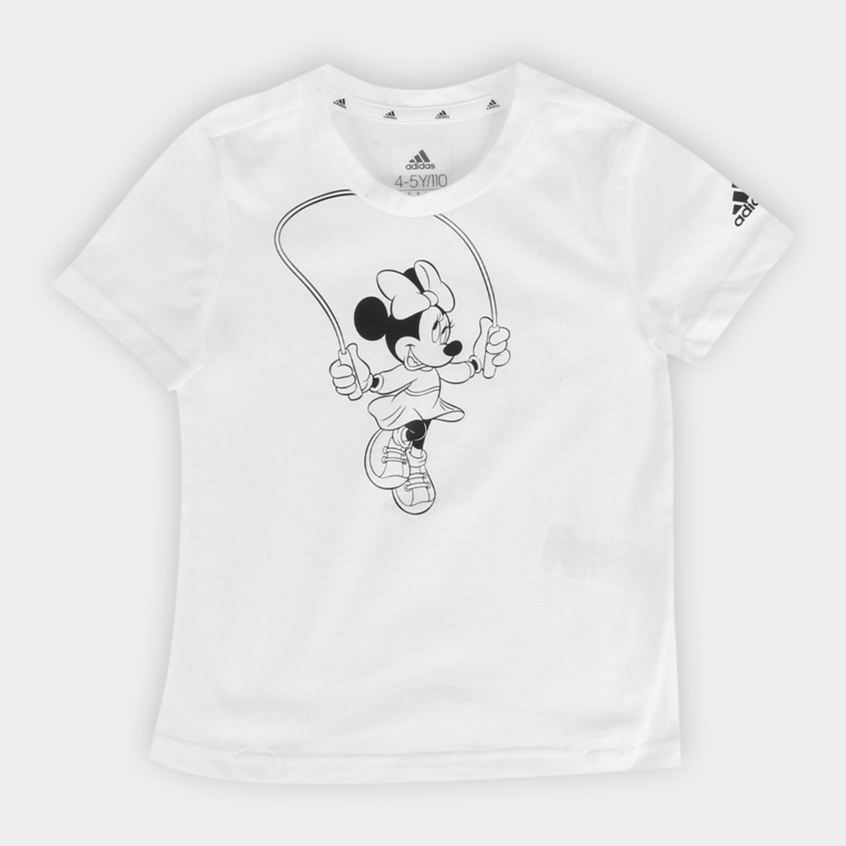 Camiseta Infantil Adidas Minnie Mouse Feminina - Branco Menor preço em Camiseta Infantil Adidas Minnie Mouse Feminina - Branco